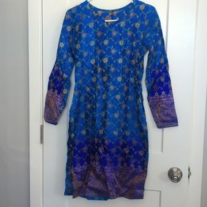 Beautiful royal blue Pakistani/Indian Shalwar Kameez with scarf and pants